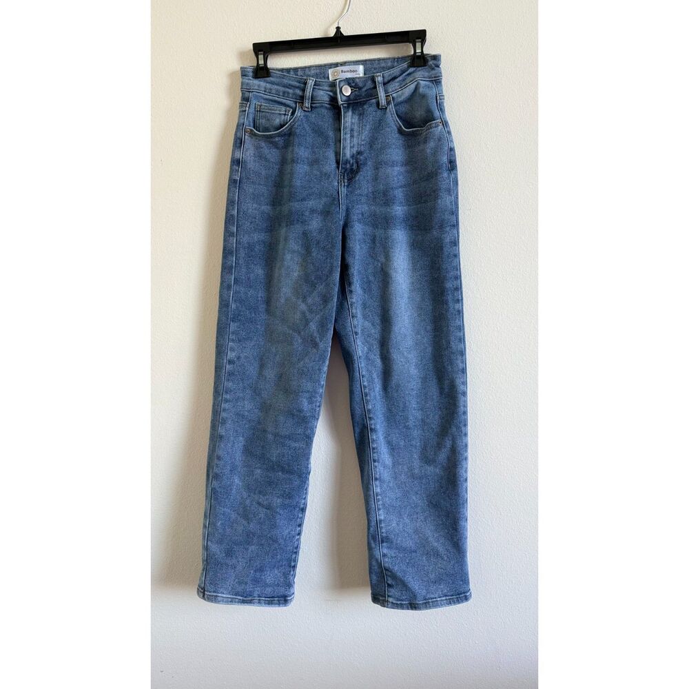 Bamboo Jeans Women’s Size 5 High Rise Straight Leg Stretch Blue Denim
